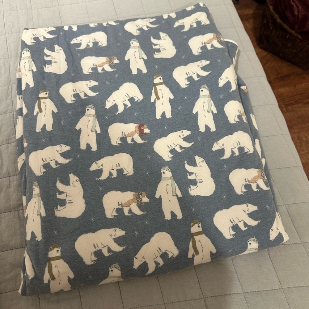 Polar Bear Print Copper Pearl Large Quilt